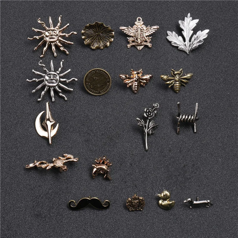 Винтажная металлическая брошь в виде насекомого булавка