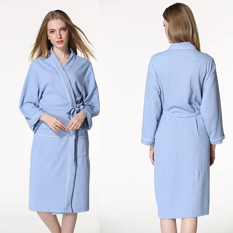 Hotel Beauty Salon Spring And Summer Couples Waffle Bathrobe Cotton Bathrobe Hot Springs Pure Cotton Men And Women's Robes Plus