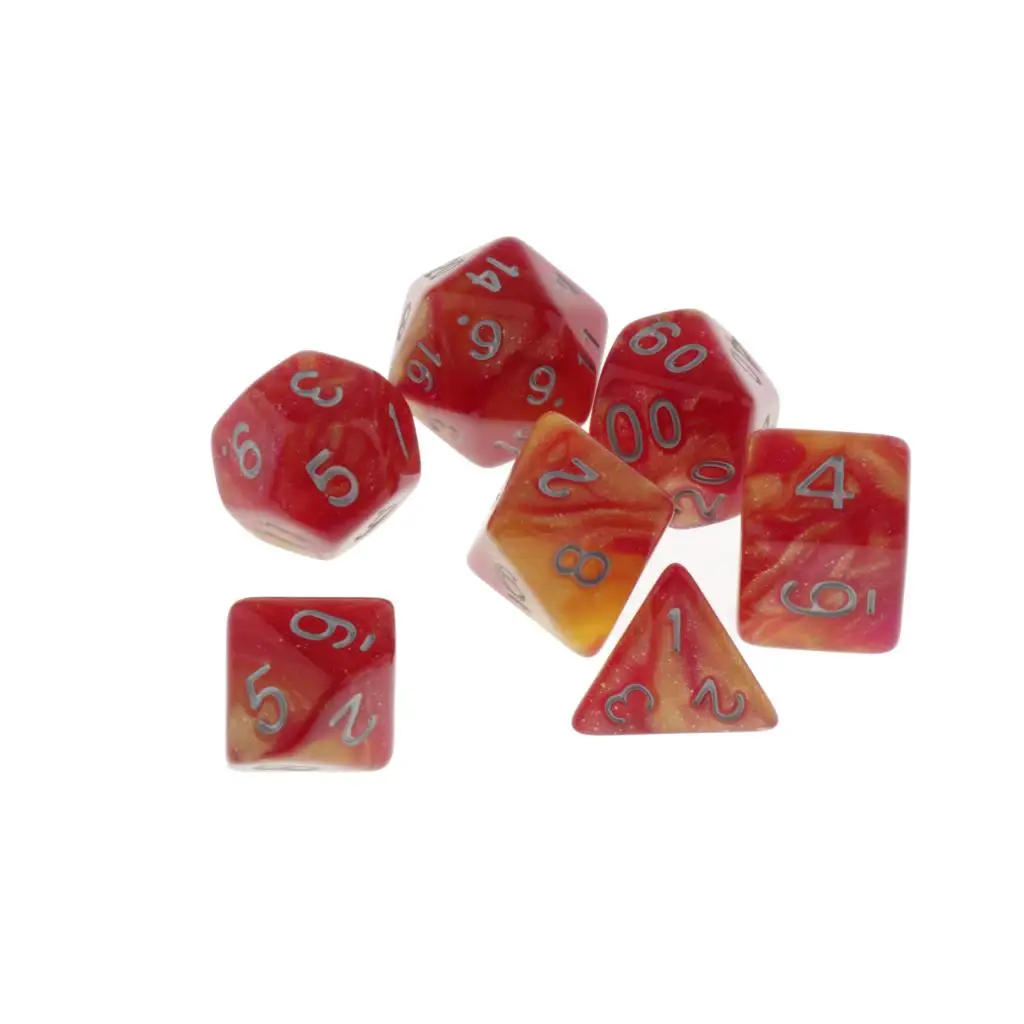  7 Die Polyhedral Dice Dungeons & Dragon D4-D20 D12 Dices Board Game Accessories DND Role Playing Game Dice Set