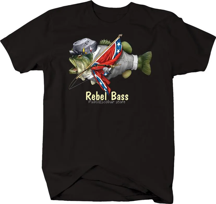 Tanio Męskie bawełniane t-shirt Rebel Bass wojskowe wędkarstwo polowanie Big sklep