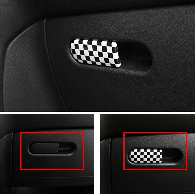 Car Glove box handle decoration Storage box cover sticker Car styling Accessories For MINI Clubman COOPER F54 F60 Countryman