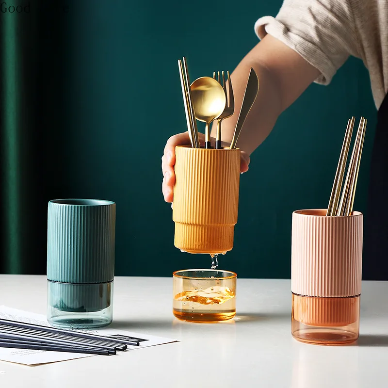 Nordic Ceramic Kitchen Chopstick Racks Chopsticks Basket Knife And Fork