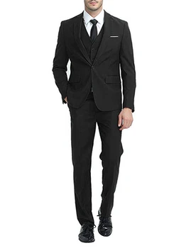 

Three Piece Formal Business Men Suit Blazers Slime Fit Groomsmen Wedding Tuxedo Jackets Casual Suit Set 3 Piece