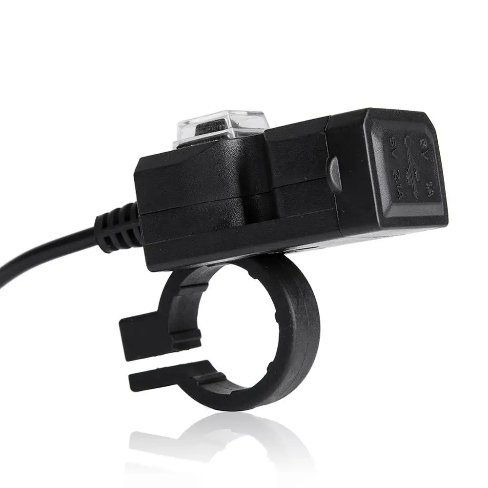 12-24 в двойной usb-порт водонепроницаемый мотоцикл зарядное устройство на руль для мобильного телефона iphone samsung huawei адаптер для вилки розетка