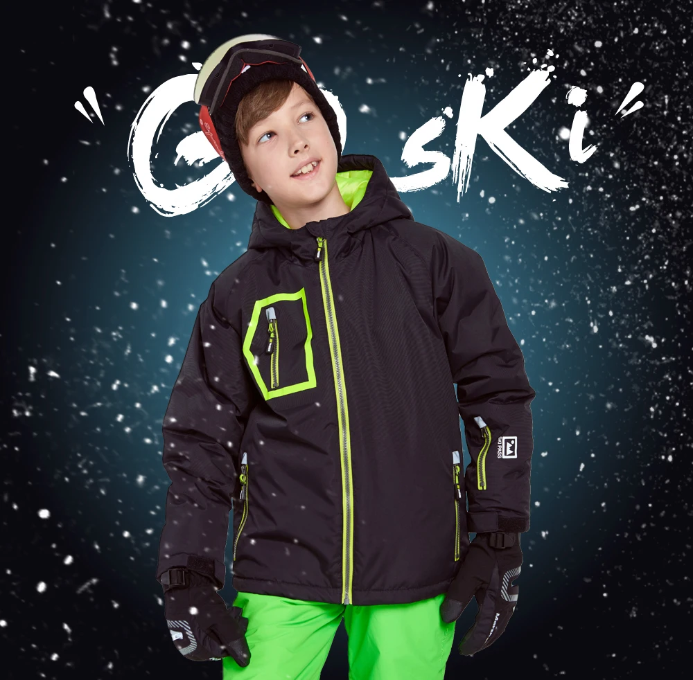 boys belted ski jacket