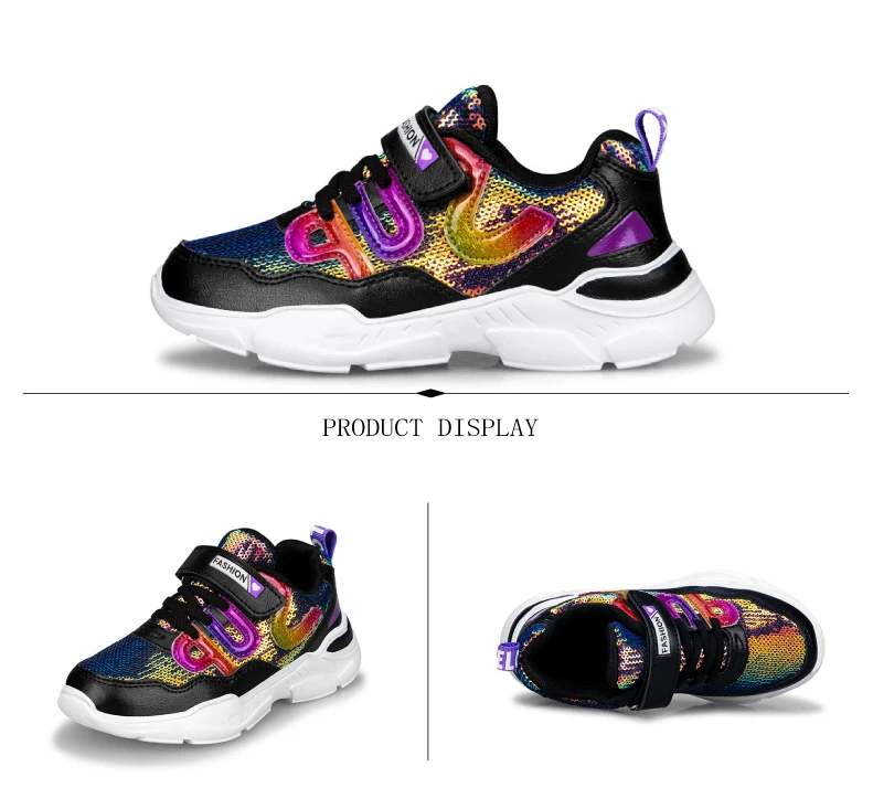 PINSEN 2019 Autumn children's sneakers Girls Shoes Kids Sport Shoes Shining Fashion Casual Child Shoes For Girl chaussure enfant (8)