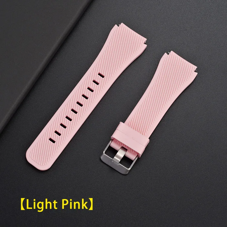 UEBN 22 мм силиконовый ремешок для спортивных часов Xiaomi Huami Amazfit GTR 47 мм/темп/Stratos 2/2S Смарт Браслет для samsung Galaxy Watch 46mm/Шестерни S3 браслет - Цвет ремешка: Light Pink