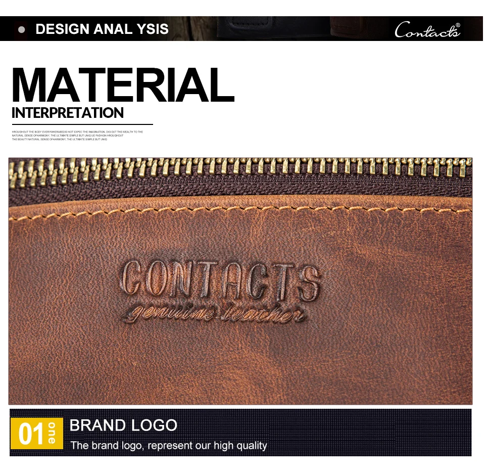CONTACT'S Echte Crazy Horse Leder Taille Packs Für Männer Reise Fanny Pack Einzelnen Schulter Tasche für Telefon Männliche Brust Taschen 2023 – Detail 17
