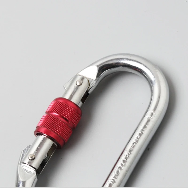 25KN Stainless Steel Outdoor Safety Buckle Rappelling Rock Climbing Survival Security Locking Carabiner Buckle