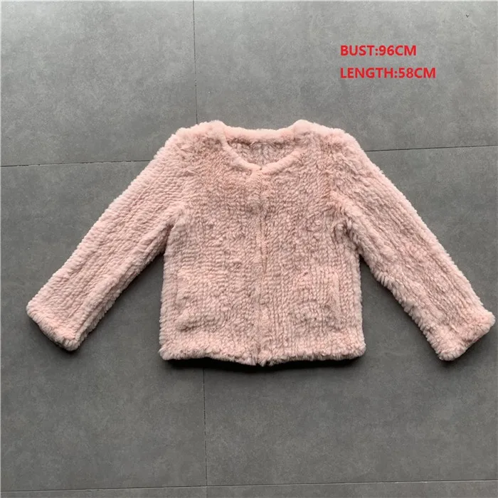 QC01 Женский натуральный мех кролика жилет/куртки кролик вязаный зимний теплый жилет - Цвет: pink