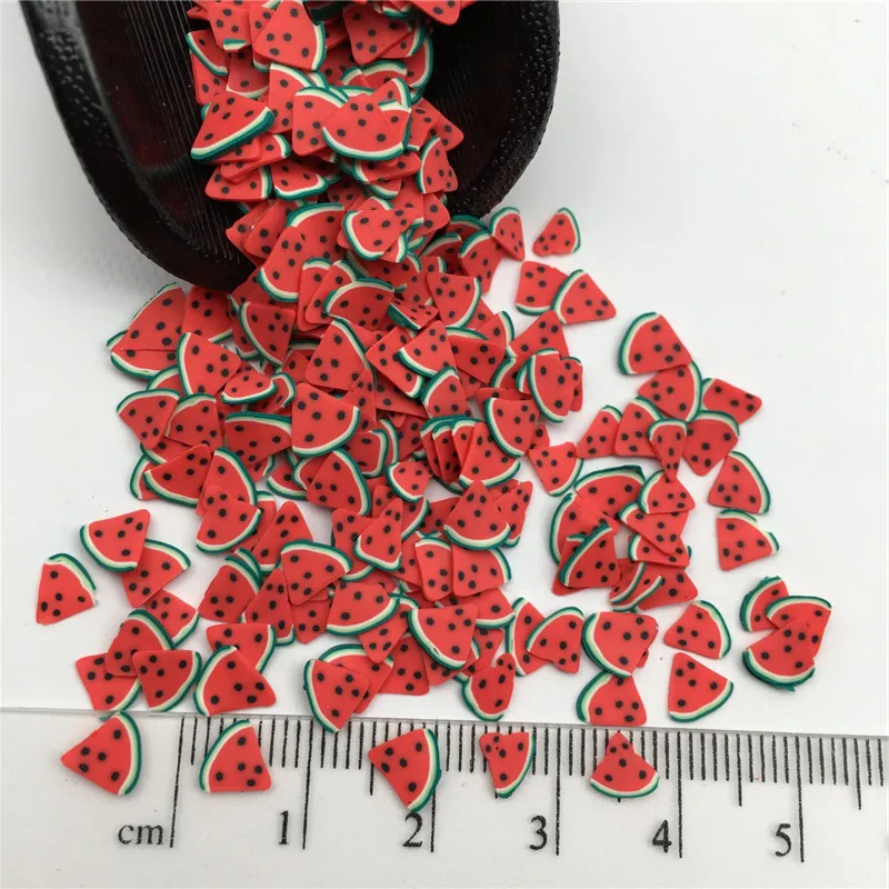 watermelon 50 г Фрукты Fimo Полимерная глина посыпать для детей Diy, мягкая глина для рукоделия глина/Нейл-арт/украшение для альбома DIY, наполнитель слизи - Цвет: watermelon