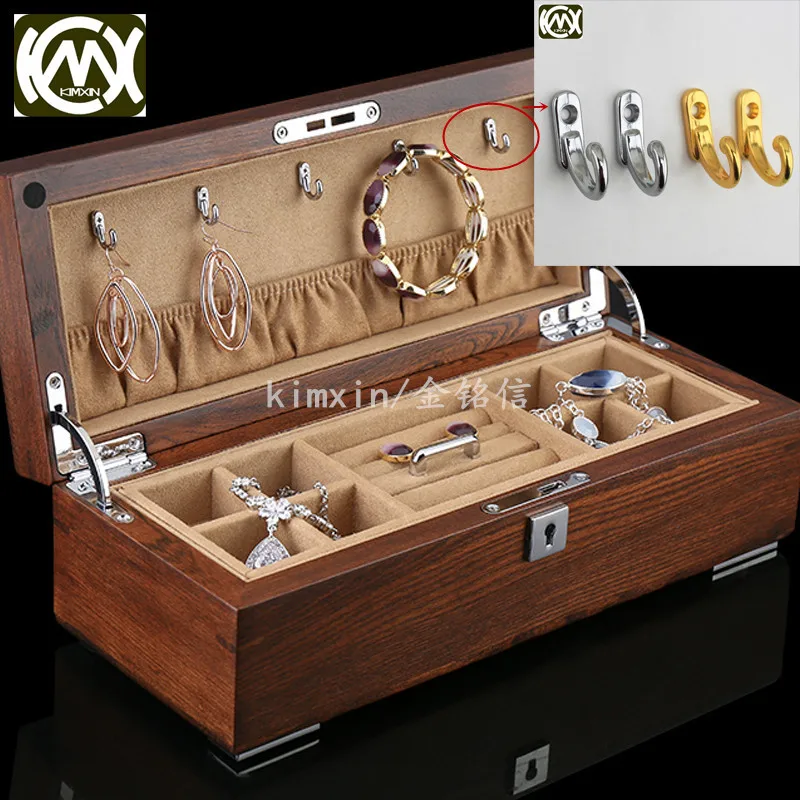 Подарочная шкатулка для украшений Box Встроенный крючок из цинкового позолоченный сплав Ручка Малый 21X21 Размеры W131
