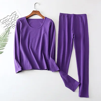 Women autumn winter plus large big size cotton thermal underwear set long johns top and bottoms 2XL-6XL