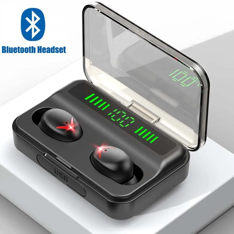 Tkey беспроводная Bluetooth гарнитура 5 0 стерео спортивные наушники TWS светодиодный