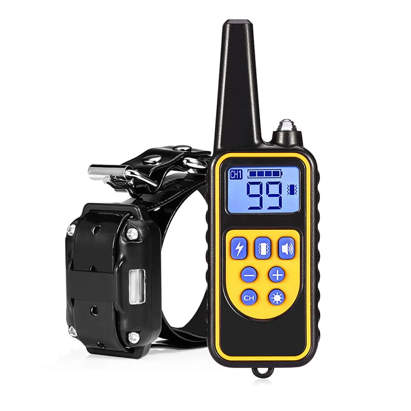 

800M RC Electric Shock Training Pet Dogs Collars Anti-barking LCD Display Dog Collar Rechargeable Waterproof Pets Bark-stop