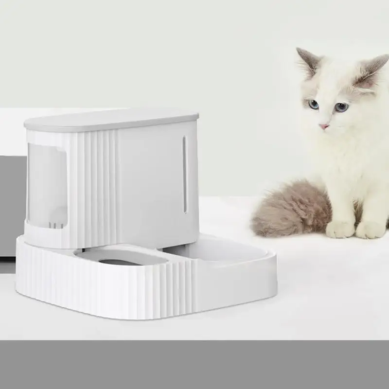 3L Cat Feeding Bowls Dry Food Storage Cat Automatic Feeder 0.85L Water