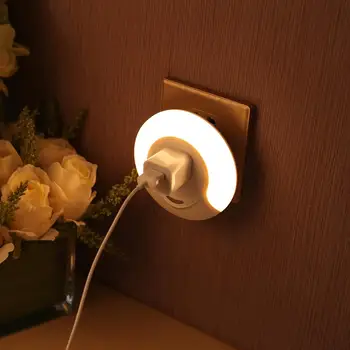 

LED Plug in Night Light Energy-saving 3 Speeds Control Night Sensor Wall Light Nursing lamp for Bedside Bathroom Bedroom