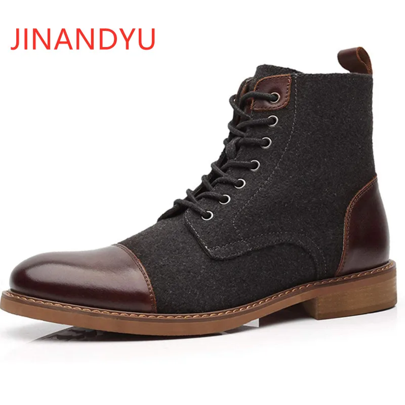 Men's High Top Outdoor Snow Ankle Boots Hiking Oxfords Casual Fur-lined Shoes 