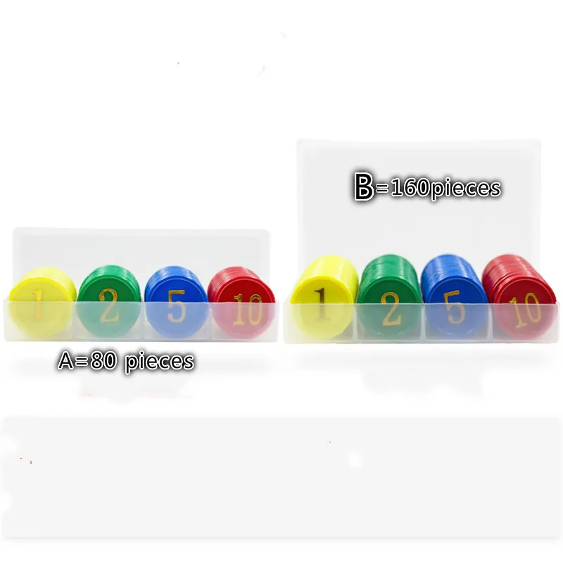 Hot High-end Chips Set Bronzing Digital Chips Mahjong Poker Game Tokens Plastic Chip Coins