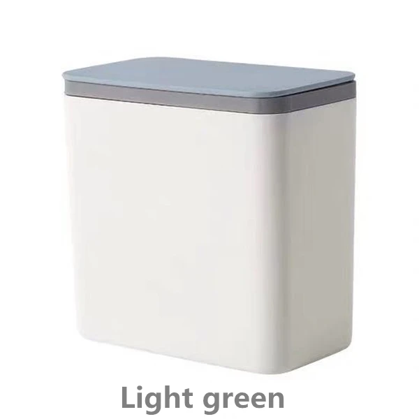 Home Waste Bin Small Trash can Mini Desktop ashcan litter Trash little Table Top Trash Box for desk Car trash bin With Lid - Цвет: Light green