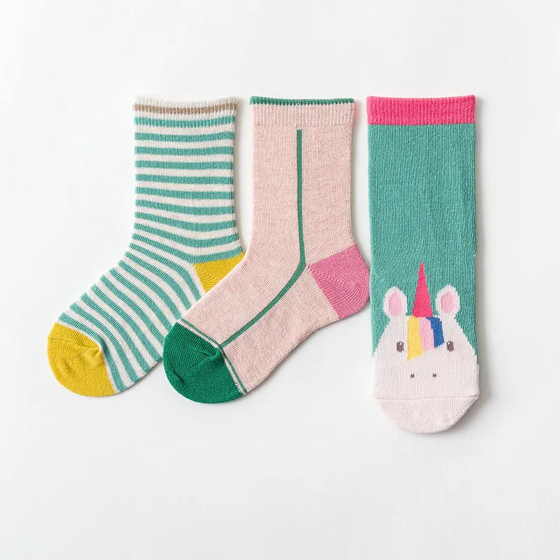 3pcs/lot Fashion Tube Socks Baby Children Super Fashion Cotton Tube Socks Dinosaur Flower Socks Baby Boy Girl All Accessories - Цвет: as picture
