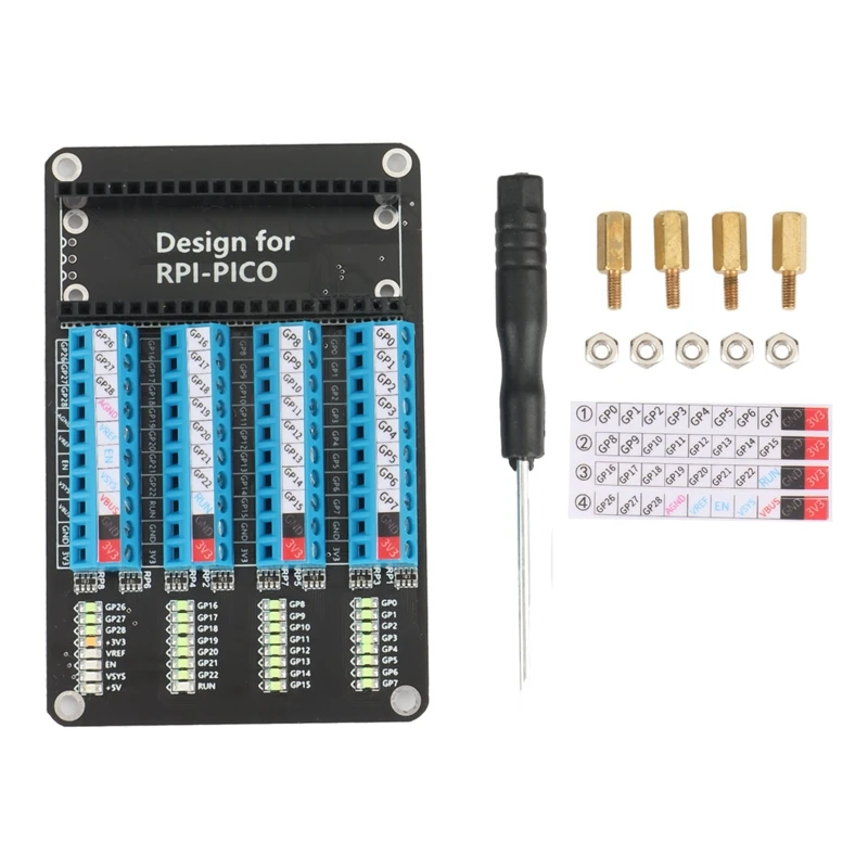 Screw Terminal Expansion Board for Raspberry Pi Pico 40Pin Copper
