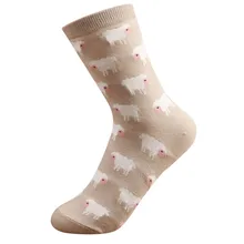 1 пара, женские зимние носки с милым животным принтом женские зимние теплые мягкие Короткие хлопковые носки