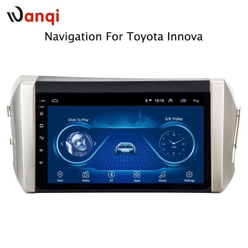 

9 inch wanqi android car cd GPS Navigation display for toyota innova 2015 2016 2017 2018 vehicle Multimedia video Radio player