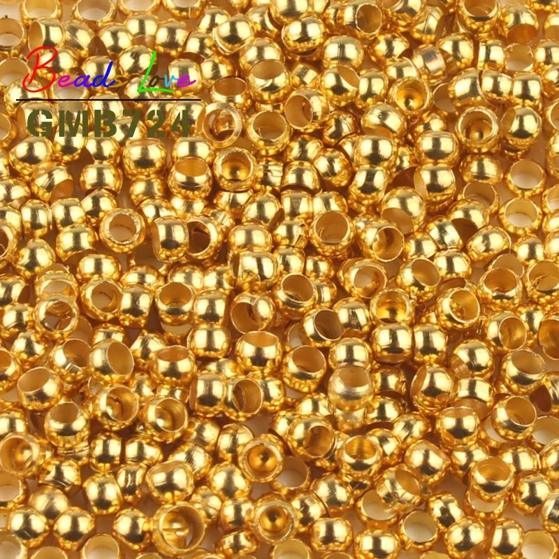 500 Stück Kupfer-Kugel-Crimp-Endperlen, Durchmesser 2 mm, 2,5 mm, 3 mm, Stopper-Abstandsperlen für DIY-Zubehör, Schmuckherstellung, Zubehör – Detail 4