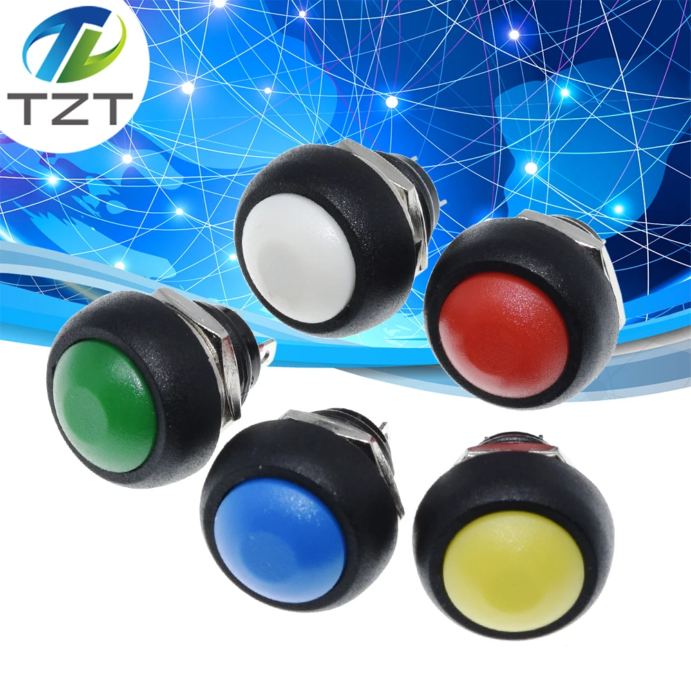 5Pcs-Mini-12mm-Waterproof-Momentary-ON-OFF-Push-Button-Round-Switch-PBS ...