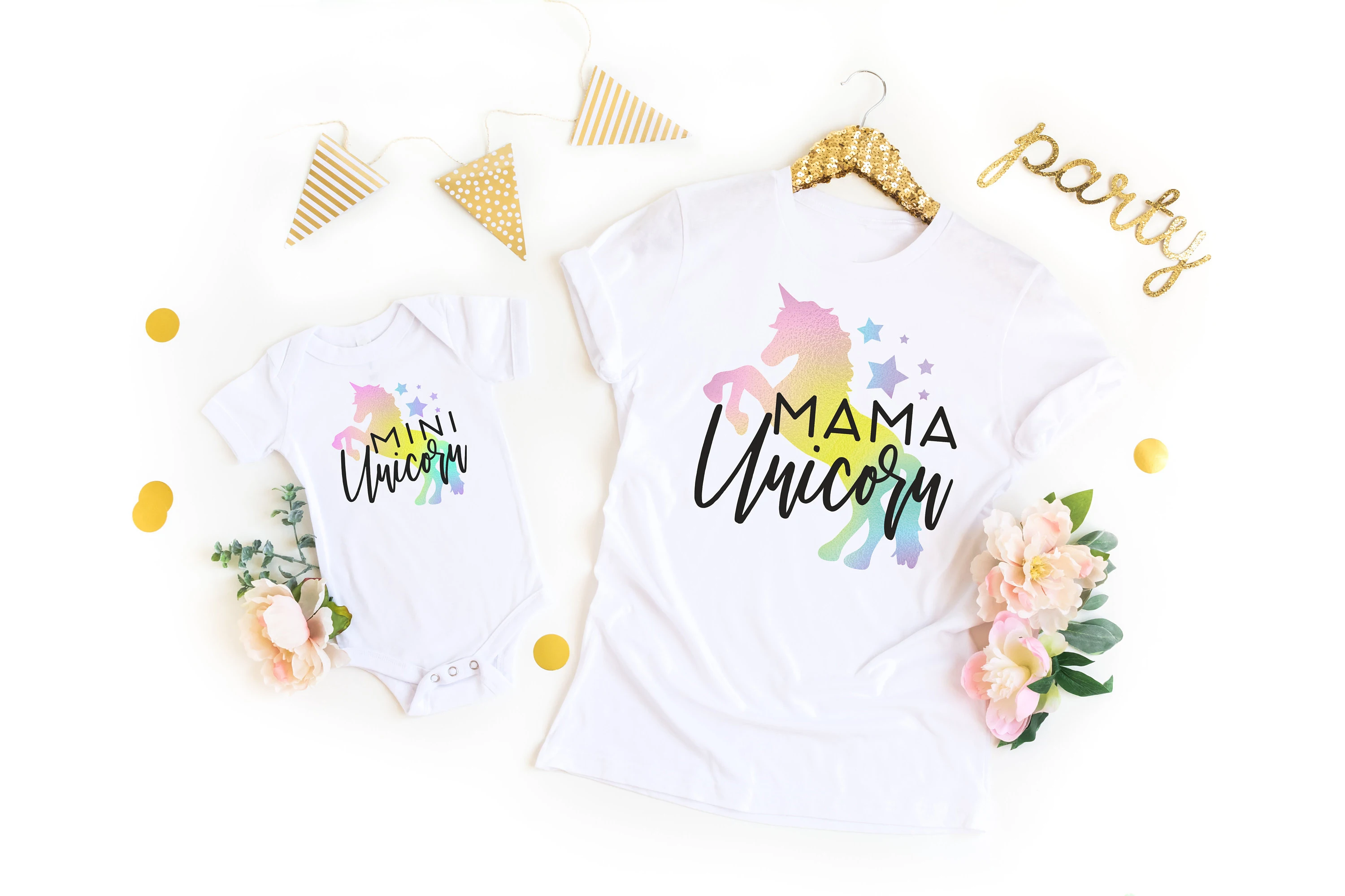 Matching Shirt Unicorn Daughter Mommy Baby Mama 3-Designs Mini Me And