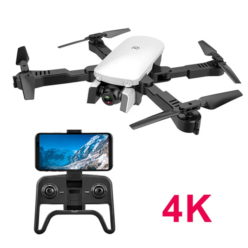 Радиоуправляемый Дрон вертолет WiFi FPV с камерой 4K HD Антенна Радиоуправляемый квадрокоптер двойная камера самолет Квадрокоптер оптическое позиционирование потока - Цвет: 4K Camera White