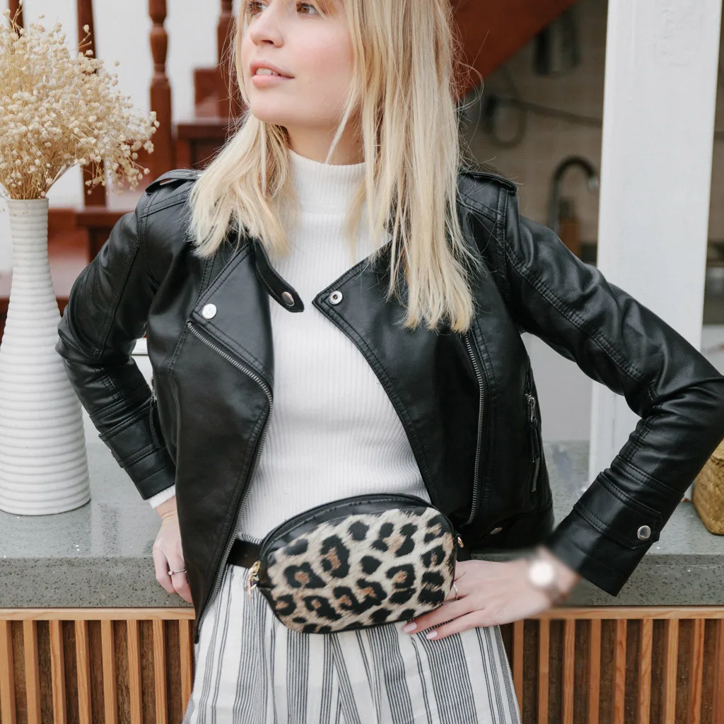 CONEED Fashion Waist Packs Female Outdoor Leopard Zipper Sports Messenger Bag Pouch For Women Run Sports Chest Bag Waist Bag