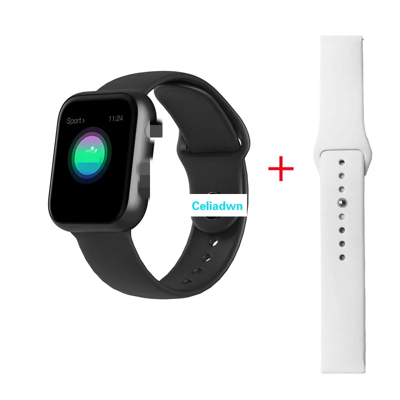 Black White Silicone Смарт-часы IWO 10 LITE IP67 водонепроницаемые Смарт-часы пульсометр кровяное давление фитнес-браслет для iOS Android PK S226 IWO 8 9 11 - Цвет: Black White Silicone