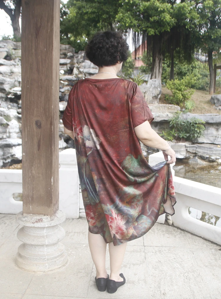 Модная женская одежда новое летнее платье, элегантное, vestidos женское повседневное свободное ассиметричное длинное платье с принтом для девочек размера плюс 7XL FD25