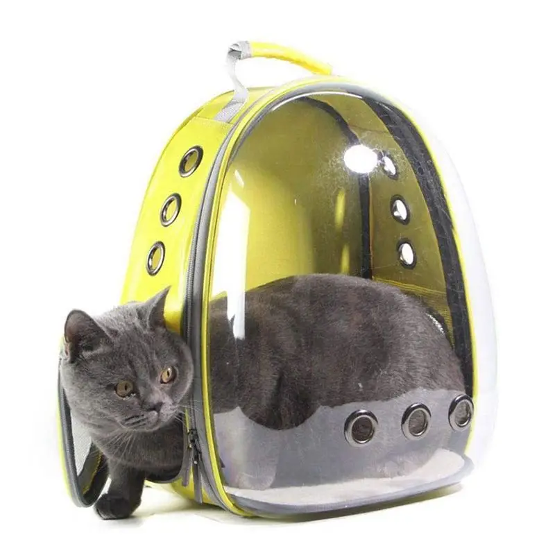 Yellow BMBY-Portable Pet/Cat/Dog/Puppy Backpack Carrier Bubble, New Space Capsule Design 360 degree Sightseeing Rabbit Rucksack Handbag - Цвет: Yellow