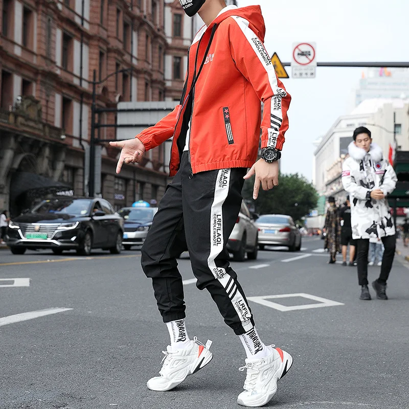 Sporting Suit Fashion Men Sets Sweatshirt Sweatpants Hooded Mens Clothing 2 Pieces Sets Slim Tracksuit Sweat Pants Casual Jacket