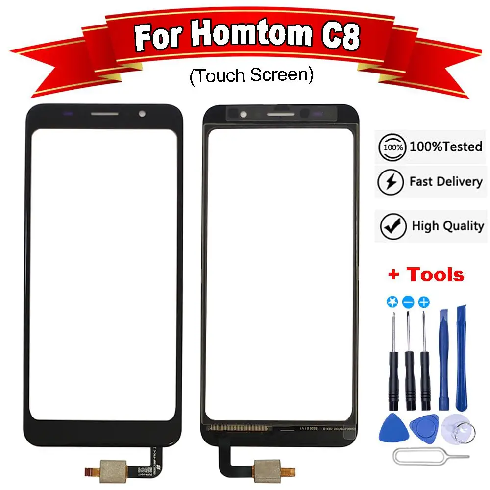 5," черный для HOMTOM C8 сенсорный экран дигитайзер Замена для HOMTOM C8 сенсорная панель аксессуары для телефонов+ Бесплатные инструменты - Цвет: Black with Tools