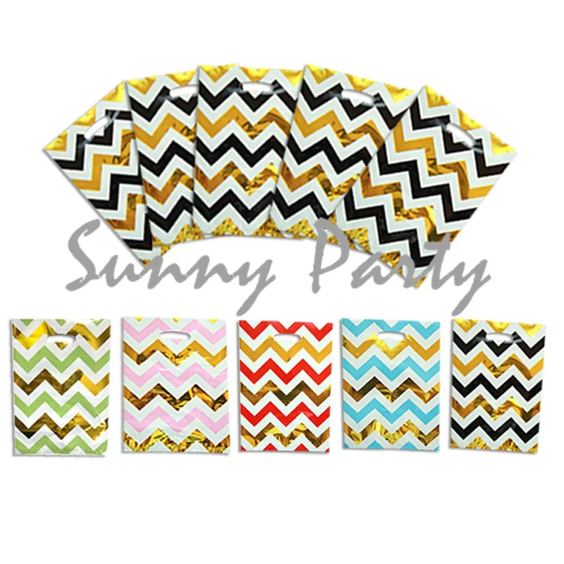

Multi-color Hot Stamping Plaid Simple Disposable Plastic Gift Bag Wedding Birthday Party Supplies
