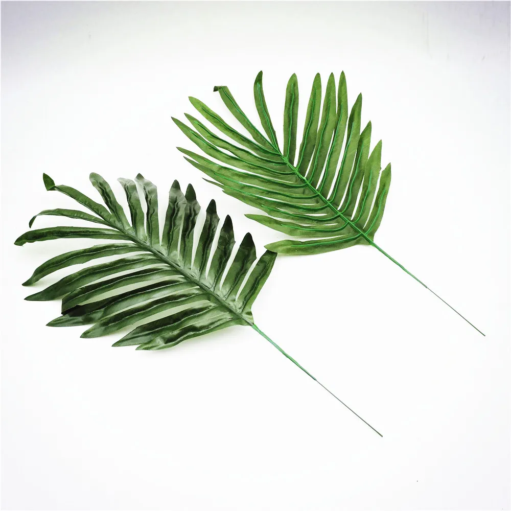 39Cm 21 Pz Tessuto Artificiale Appeso Pianta Topiaria Palma Foglie Di Bambù Piante Finte Matrimonio Decorazione Della Casa Casa Casa Floreale Verde