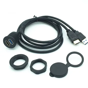

Car Boat Dash Flush Mount USB 3.0 A Male to A Female +HDMI A Male to Female Extension Cable Lead Mounting Panel cable 1m 2m