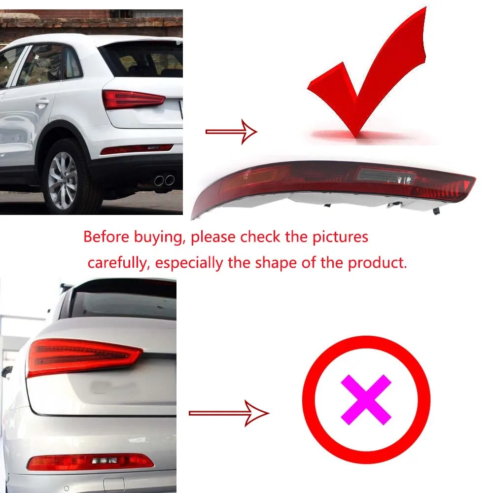 

For Audi Q3 2016-2018 Car Rear Left Side Tail Light Brake Auto Lower Bumper Lamp European Version Car 8UD945095B, 8UD 945 095 B
