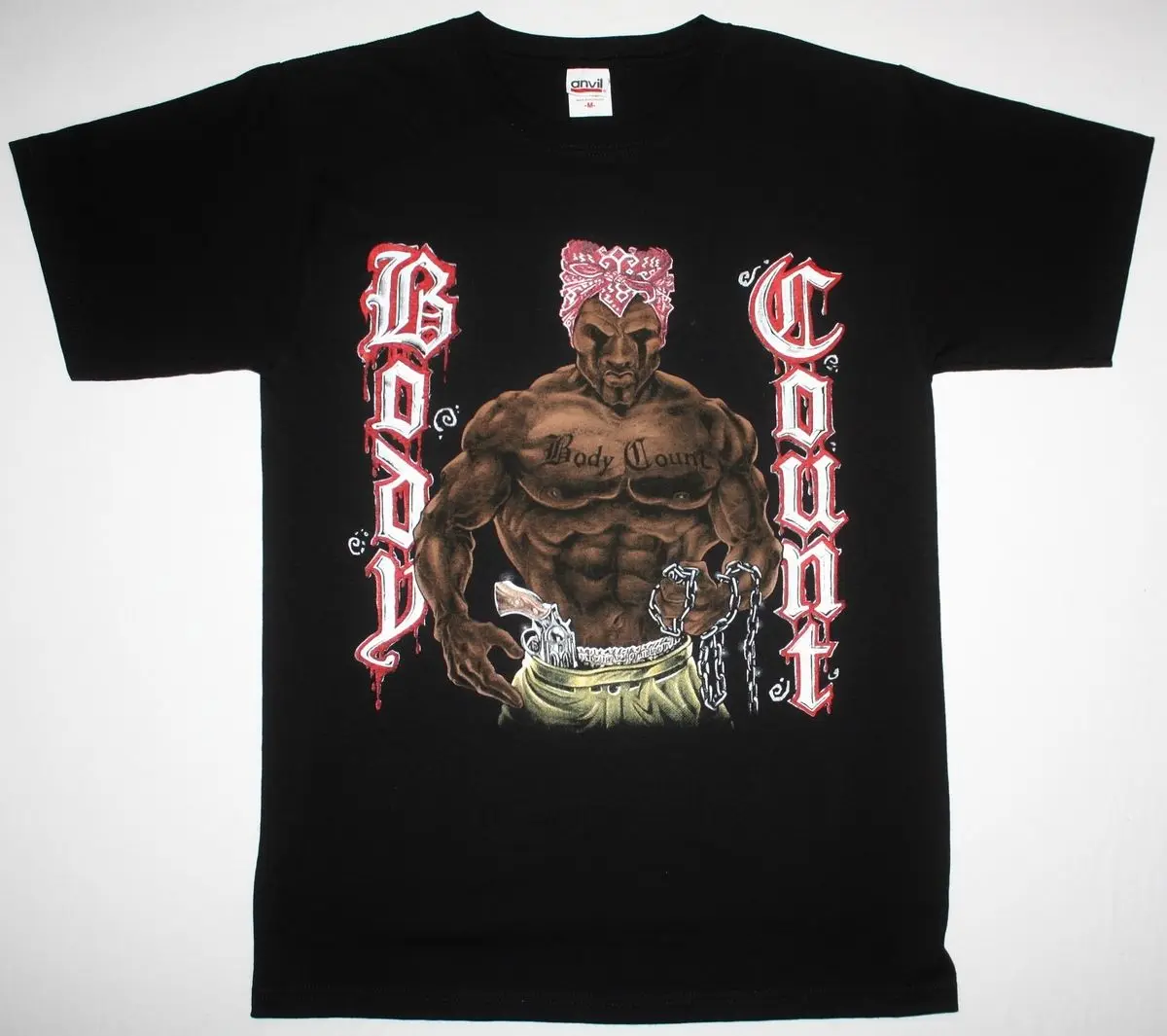 BODY COUNT COP KILLER ICE-T RAPCORE THRASH METAL DOG EAT NEW BLACK T-SHIRT Stranger Things Print T Shirts Original | Мужская одежда