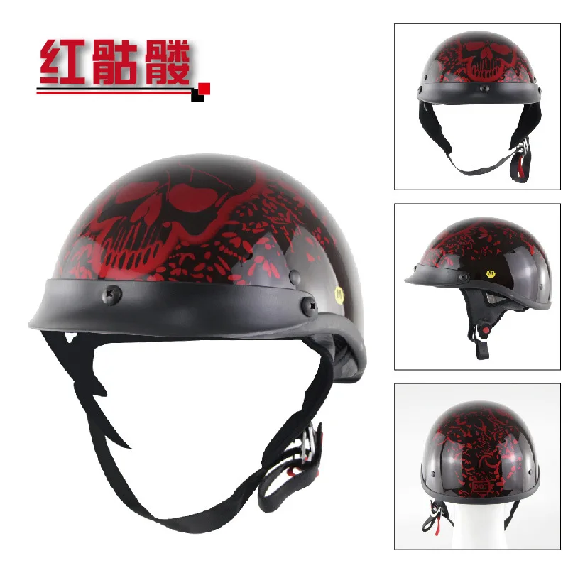 Мотоциклетный шлем для электрического велосипеда Harley-Skeleton Cool Half Helmet открытый шлем безопасности для верховой езды Летний шлем Hl103