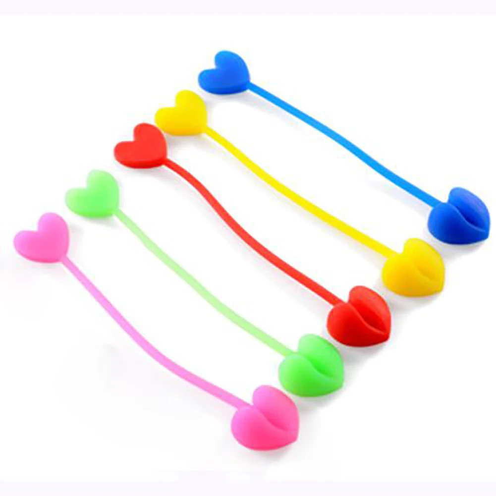 1 Piece Sealing Clip Silicone Cute Heart-shaped Food Bag Bundled Multiple Installation Tools Random Color