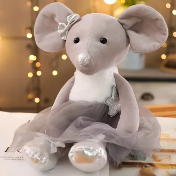 

42CM Cute Ballet Mouse Plush Toys Lovely Dressing Cloth Animal Mouse Dolls Stuffed Soft Baby Finger Toys Birthday Gifts
