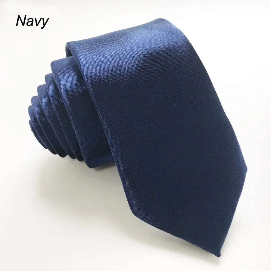 Navy 5 см ширина сплошной цвет Модные Узкие галстуки полиэстер узкие тонкие галстуки для взрослых школы детей партии - Цвет: Navy