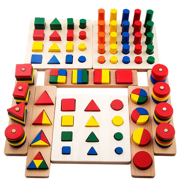 

8 Sets of Sensory Teaching Aids Kindergarten Early Childhood Children advantage Shape Board Family
