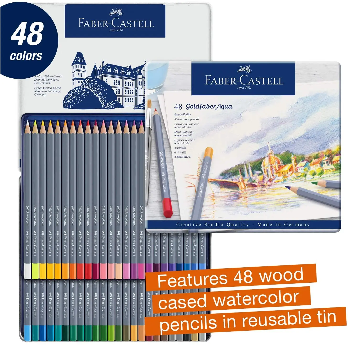 Lapices Colores Acuarelables Faber Castell Goldfaber 12 Pzas