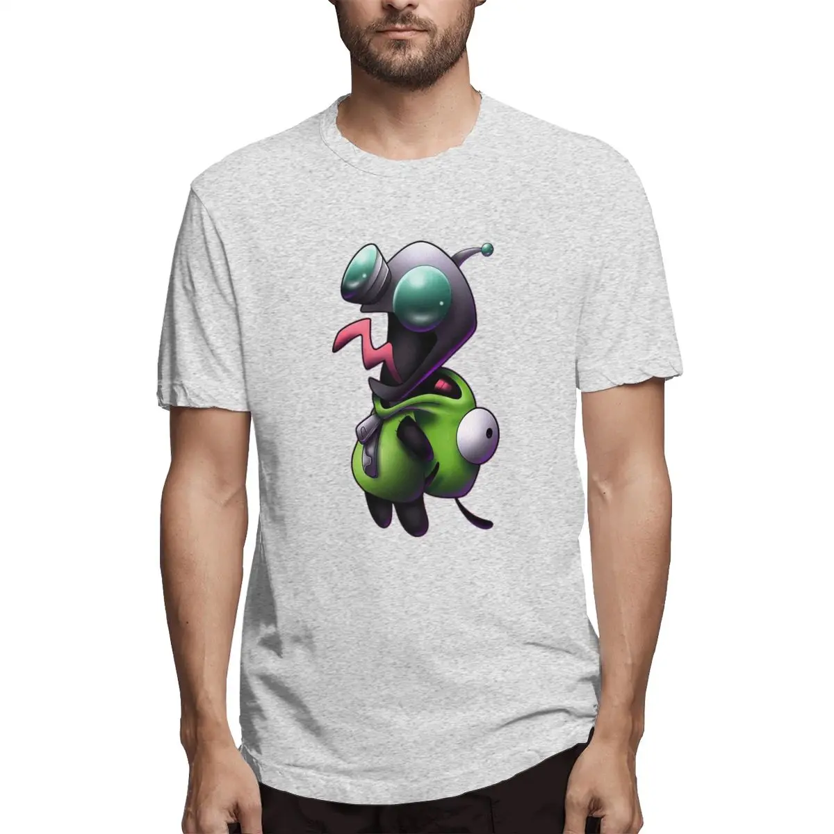 2019 funny tee cute Invader Zim And Tattoo t shirts men cotton tops cool t shirt summer Men's Short Sleeve T-shirt